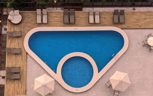 Piscina vista de cima